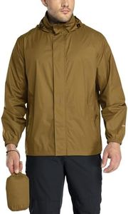 33,000ft Packable Rain Jacket Men's Lightweight Waterproof Rain Shell Jacket Raincoat with Hood for Golf Cycling Windbreaker