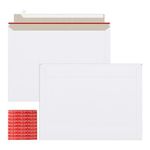 zmybcpack 50 Pack 10x13.5 inch Self Seal Rigid Mailer Photo Document Mailers Stay Flat White Cardboard Envelopes White Photography Mailers for Papers,Photos, Document