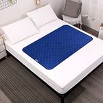 Reusable Incontinence Bed Pads, Slip Resistant Waterproof Chuck Pads Navy (1 Pack, 52" x 34"), Washable Waterproof for Adult, Children and Pets