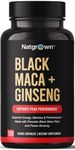 Organic Maca Root + Panax Ginseng Powder Capsules 1500 mg with Black + Red + Yellow Peruvian Maca Root & Korean Panax Ginseng Supplement for Men and Women - Vegan Pills