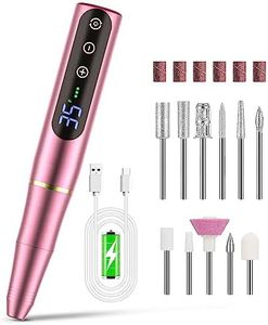 NAILGIRLS Nail Drill Rechargeable Cordless Nail Drill Machine, Portable Electric Nail Drill 35000RPM Professional Electric Nail File for Acrylic Gel Nails, Efile Manicure Pedicure Polishing, Pink