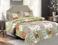 Legacy Decor 3 PCS Paisley Stitched Pinsonic Reversible All Season Bedspread Quilt Coverlet Oversize King Size