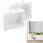 2Pcs Venetian Blind Fittings Brackets,Window Blind Brackets Pair,White Color Window Profile Box Mounting Bracket,Square Headrail Bracket Track End Holder Perfer for Home Office Install Curtains(White)