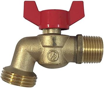 Brass Ball Hose Bibb Compares to Arrowhead Brass [79-210] 1/2" Male NPT MIP Inlet with 3/4 water hose outlet ideal for gardens, patios, boiler drain - Llave de Manguera Esfera Mariposa 1/2"