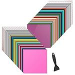 HTVRONT Permanent Vinyl for Cricut Machine-100 Pack 12"x12" Adhesive Vinyl Sheets, 90 Sheets Permanent Vinyl Bundle & 10 Transfer Tape for Vinyl Permanent