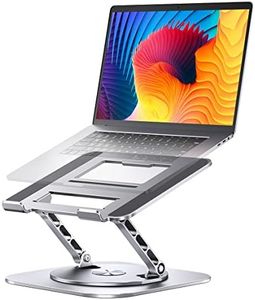 AOEVI Adjustable Computer Stand with 360 Rotating Base, Ergonimic Foldable Laptop Riser for Desk Compatible with MacBook Pro/Air Notebook up to 16 Inches, Silver