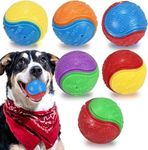 6Pack Squeaky Dog Toys Balls for Training Puppy Pet Chew Toys Teething Balls Jolly Ball for Dogs 2.5in/6.5cm Fit with Dog Ball Launcher, High Bouncy Dog Ball for Interactive Playing