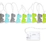 Navaris LED Dino Fairy Lights - 2m Length - Indoor Mini String of Lights for Children with Warm White Light - Battery Operated Bedroom Chain of Lights