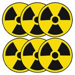 Haobase 6 Pcs Radiation Nuclear Symbol Danger Safety Warning Sign Stickers - Self Adhesive Vinyl - 8cm x 8cm