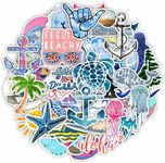 50 Pcs Sea Stickers Vacation Decals for Water Bottle Laptop Luggage Car Bike Bicycle Waterproof Vinyl Beach Surfing Stickers Pack