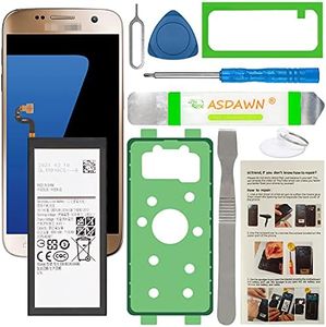 Galaxy S7 Battery Replacement, EB-BG930ABE Battery for Samsung Galaxy S7 SM-G930 G930A/T/P/V, with Back Cover Adhesive+Battery Adhesive+Repair Tools+Installation Instruction(back glass not included)
