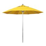 California Umbrella ALTO908002-F25 9 ft. Fiberglass Market Umbrella Pulley Open S Anodized-Olefin-Lemon