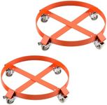 KYBOLT Two-Piece 55 Gallon Drum Dolly, Heavy Duty Barrel Dolly with 4 Caster Wheels, 1000 LBS Capacity Trash Can Dolly Non-tipping Hand, Orange Steel Frame Dolly