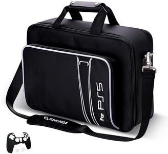 G-STORY Carrying Travel Case Compatible with PS5 Slim, Protective Case Travel Bag Holds PlayStation 5 Slim Console(Disc/Digital Edition), Controllers and Accessories, One Controller Skin is Included