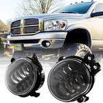 New Version LED Fog Light for 2003 2004 2005 2006 2007 2008 2009 Dodge Ram 1500-3500 Chrome Black Bezel