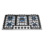 5 Burner Gas Cooktop, 30" Inch ITALY Powerful Burners Gas Stove Top, LPG/NG Dual Fuel With Thermocouple Protection Drop-in Stainless Steel