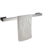 Flybath Towel Rail Bar Brushed 304 Stainless Steel Single Layer Bath Towel Holder Wall Mounted Brushed Silver, 60 cm/24 inches