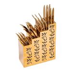 Vip luxe 24-Piece Gold Cutlery Set | PVD-Coated Stainless Steel Flatware with Stand | Luxury Dinner Spoons, Forks, Knives & Teaspoons for Dining & Gifting