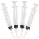 4pcs Disposable Dental Syringe Dental Irrigation Oral Teeth Cleaning Irrigator with Curved Tip Tonsil Stone Remover