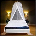 Luxury Mosquito Net for Bed, Large: for Single to Queen Size, Finest Holes: Mesh 380, Bed Canopy Curtain Netting, 1 Entry, Quick Easy Installation, Storage Bag, No Chemicals Added