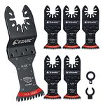 EZARC Japanese Tooth Oscillating Saw Blade, 5 PCS Arc Edge Oscillating Multitool Blades Clean Cut for Wood, Plastic