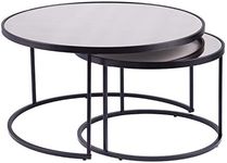 Southern Enterprises Downham Coffee Table, Antique Mirror, Black