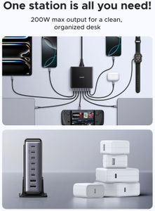 UGREEN 200W 8-Port USB C GaN Fast Charging Station – PD 100W, PPS, Laptop & Phone Compatible