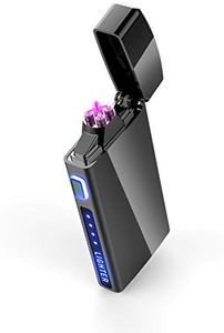 Dual Arc Plasma Lighter, USB Rechargeable Windproof Flameless Electric Lighter with for Fire Outdoors Adventure Camping Hiking