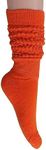AWS/American Made Slouch Socks Scrunch Knee High Extra Long Heavy Socks (Orange, 1)