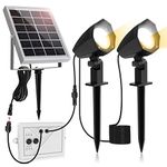 Linke Solar Spot Lights Outdoor Garden, 2 in 1 Solar Spotlights 2700K/4000K/6500K LED Solar Landscape Lights IP66 Waterproof Dusk to Dawn Solar Outdoor Lights for Yard Tree Patio & Lawn