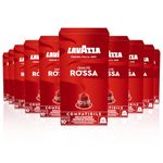 Lavazza, Qualità Rossa, 100 Aluminium Coffee Capsules Compatible with Nespresso Original Machines, Chocolate Notes, Arabica & Robusta, Intensity 10/13, Medium Roasting, Zero CO2 Impact, 10 Packs