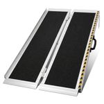 Folding Wheelchair Ramp 6FT, Wheel Chair Ramps with Non-Skid Surface & Reflective Strips, Portable Door Threshold Ramps for Home Doorways, Steps, Cars, Scooter, Curbs, Stair