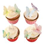 Edible Butterflies for Cake Decorating Edible Butterfly Cupcake Toppers Wafer Paper Butterflies Edible Butterfly Cake Decorations for Wedding Birthday Party Cupcakes Decorating (40pcs Mix Color A)