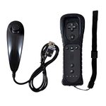 Remote Controller for Wii,Yudeg Wii Remote and Nunchuck Controllers with Silicon Case for Wii and Wii U（not Motion Plus）