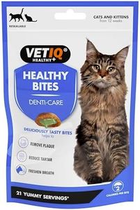 VETIQ Healthy Bites Denti-Care Treats For Cats & Kittens, Helps to Prevent Plaque, Reduce Tartar Build Up & Contains Parsley Seed & Clove Leaf Oil for Fresh Breath, 65 g (Pack of 4)