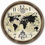 Telisha Wooden Wall Clock World Map