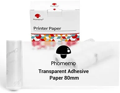 Phomemo Transparent Adhesive Thermal Sticker Paper Printer Paper 77mm, Compatible With Phomemo M03/M03AS/M04S/M04AS Sticky Note Printer, Black Text, 3 Rolls, Suitable For Notes, List, Pattern, Sticker