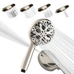 SparkPod Shower Head High Pressure and 10 Spray Settings - Luxury 5" Handheld High Power Shower Heads with High Pressure Jets - Showerhead and 10 Functions - Brushed Nickel (No Filter)