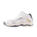 Mizuno Unisex Wave Lightning Z7mid Volleyball Shoes, White Blueribbon Mp Gold, 10 UK