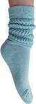 AWS/American Made Slouchy Scrunch Cotton Slouch Socks for Women Shoe Size 5 to 10 (Sky Blue, 1 Pair)