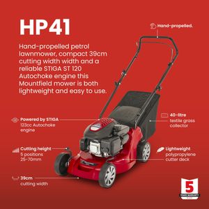 Mountfield Petrol Lawnmower 39cm – HP41 Push Mower