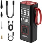 Tusa Cordless Tyre Inflator - Multipurpose Portable Air Compressor 150Psi Air Pump For Car Tires Balls And Inflatables (Red)