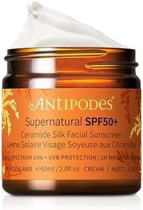 Antipodes Supernatural SPF50+ Facial Sunscreen – Mineral Zinc Sunscreen with Ceramides – Broad Spectrum UVA/UVB Protection – 60ml