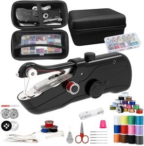 Handheld Sewing Machine, Portable Sewing Machine Set with Storage, Electric Switch, Two Speed Modes, Easy to Operate, Portable Mini Sewing Machine, Sewing Machine for Beginners.（Onyx Black）