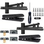 Hidden Door Hinge 573LB Load-Bearing, Tuykay 2Pcs Stainless Steel Hidden Hinges for Doors, 360° Rotation Pivot Door Hardware Swinging Door Hinge