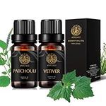 Aromatherapy Essential Oil Set for Diffuser- Vetiver, Patchouli Essential Oil, Earthy Essential Oil Set,100% Pure Vetiver Essential Oil Kit, 2x10ml Aromatherapy Patchouli Oil Set for Humidifier