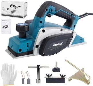 3-1/4 Inch Electric Hand Planer, 16000RPM Power Handheld Planer Adjustable 0-2mm Cutting Depth, Edge Guide & V-Groove Wood Planer for Woodworking Construction DIY