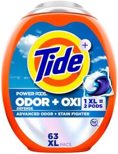 Tide Odor Defense + Oxi Laundry Detergent Pacs, Original Scent, 63 Count, Advanced Odor + Stain Fighter
