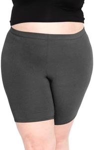 Women's Cotton Biker Shorts Charcoal Gray 5X