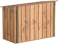 Duramax Bicycle Store for 2 Bikes with Fully Wide Double Lockable Doors, Metal Storage Shed, Garden Shed for bikes, Bicycle storage, Woodgrain & Brown Trimmings